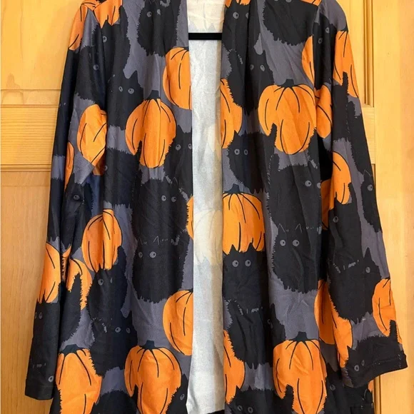 Halloween 🎃 🐈⬛ cat Pumpkin Print cardigan - Picture 1 of 3